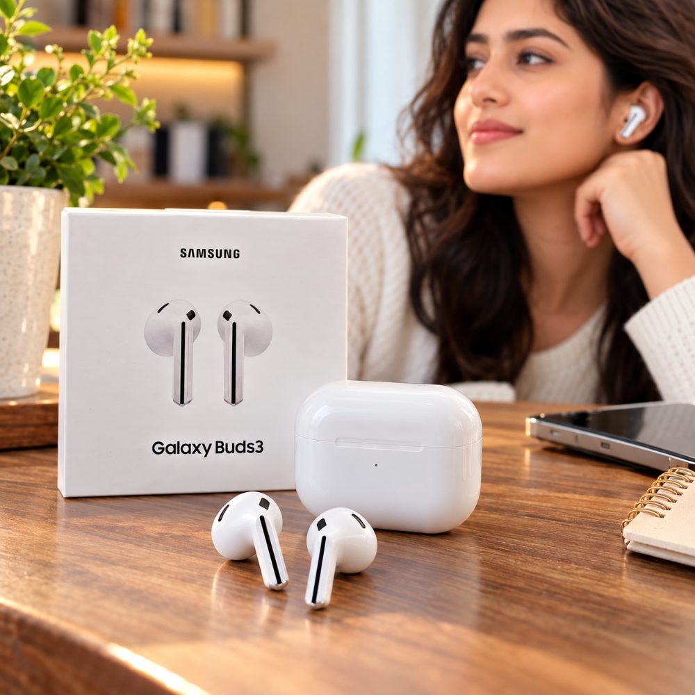 Samsung Galaxy Buds3 White Wireless Bluetooth Earbuds with Charging Case for Music and Calls — photo 3