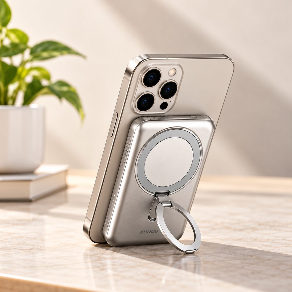 3-in-1 Magnetic Wireless Power Bank with 360° Rotatable Stand 10000mAh 22.5W Fast Charging — photo 4