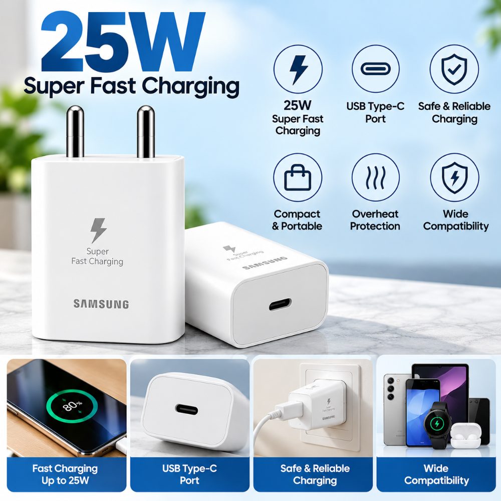 Samsung 25W USB Type-C Power Adapter, Super Fast Charging Wall Charger for Compatible Smartphones, White — photo 3