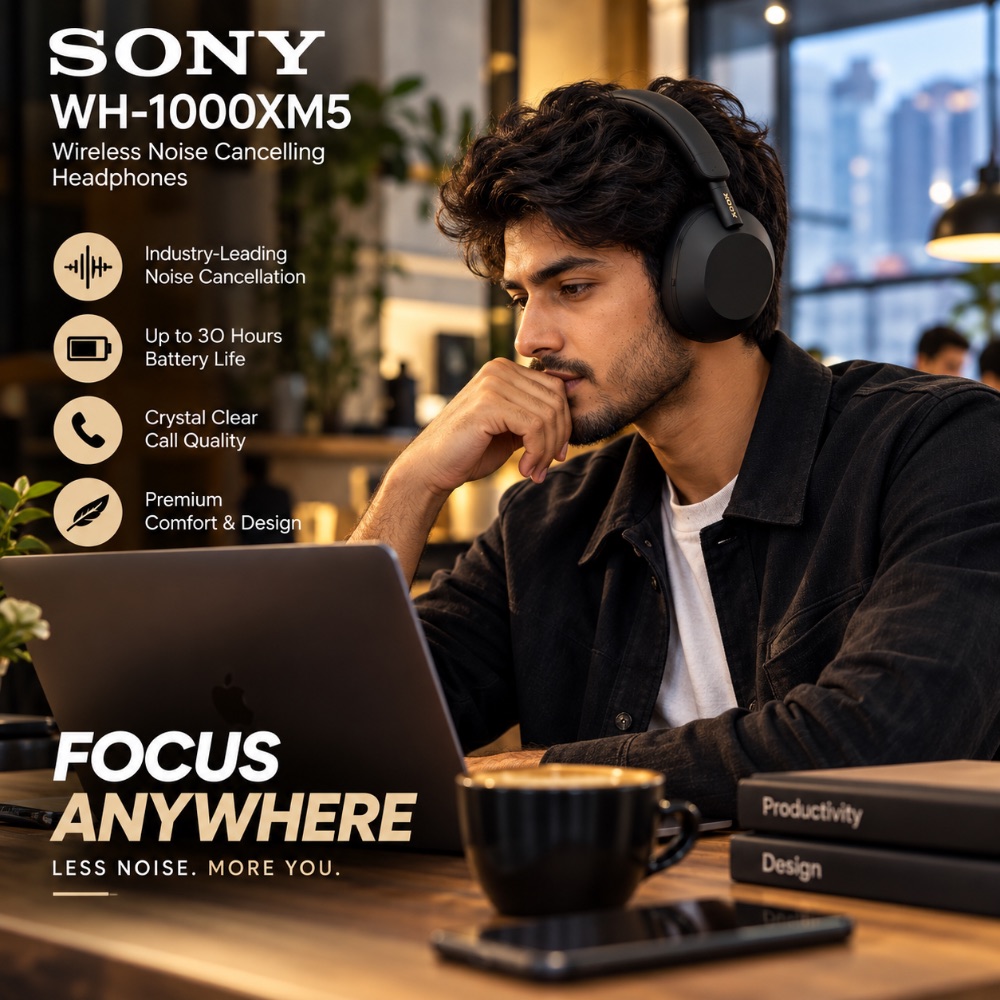 Sony WH-1000XM5 Pre-Owned Wireless Noise Cancelling Headphones | Adaptive ANC | 30 Hours Battery | Premium Over-Ear Headphones — photo 3