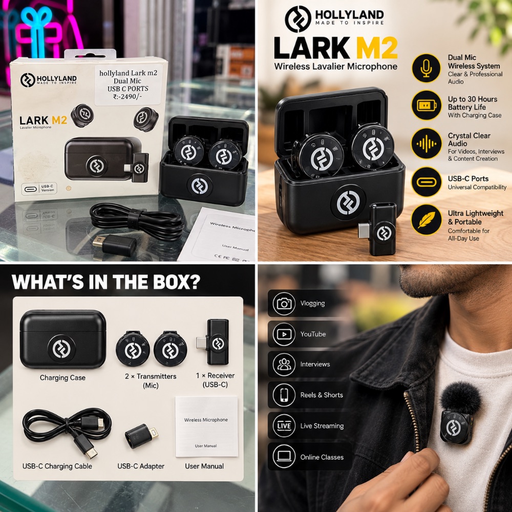 Wireless Lavalier Microphone Dual Mic with USB-C Receiver, Noise Reduction Mic for Vlogging, YouTube, Reels, Interviews & Live Streaming – Pre-Owned, First Copy, Not Original — photo 2