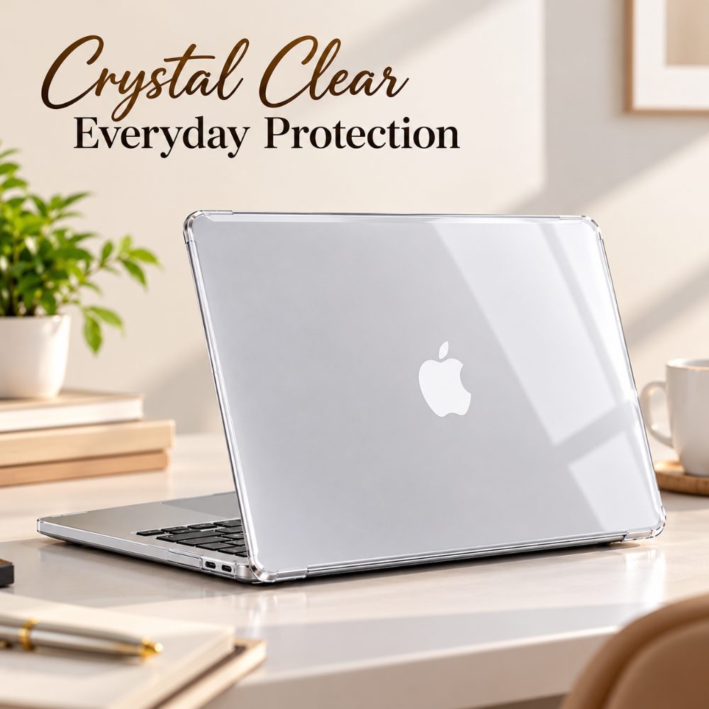 GRIPP Compaq Hard Shell Case for MacBook Air 13 inch (M5/M4/M3/M2, 2026/2025/2024/2022), Ultra Thin, Lightweight, Smooth Glossy Finish (Front & Back) - Clear — photo 3