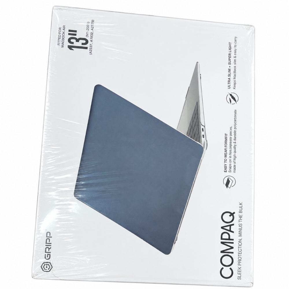 GRIPP Compaq Hard Shell Case for MacBook Air 13 inch (M5/M4/M3/M2, 2026/2025/2024/2022), Ultra Thin, Lightweight, Smooth Glossy Finish (Front & Back) - Clear