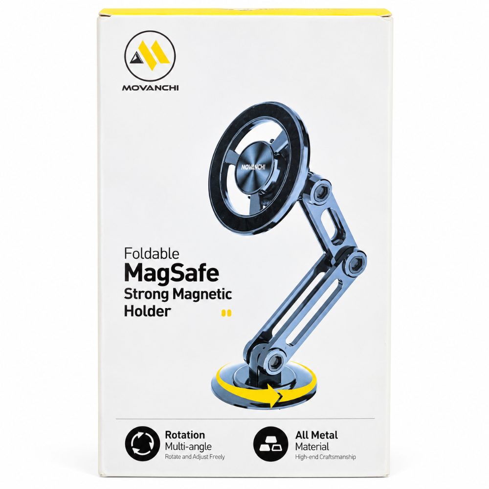 PAKMEZ Universal 360° Pro Magnetic Car Suction Cup Holder with Adjustable Arm (Silver)