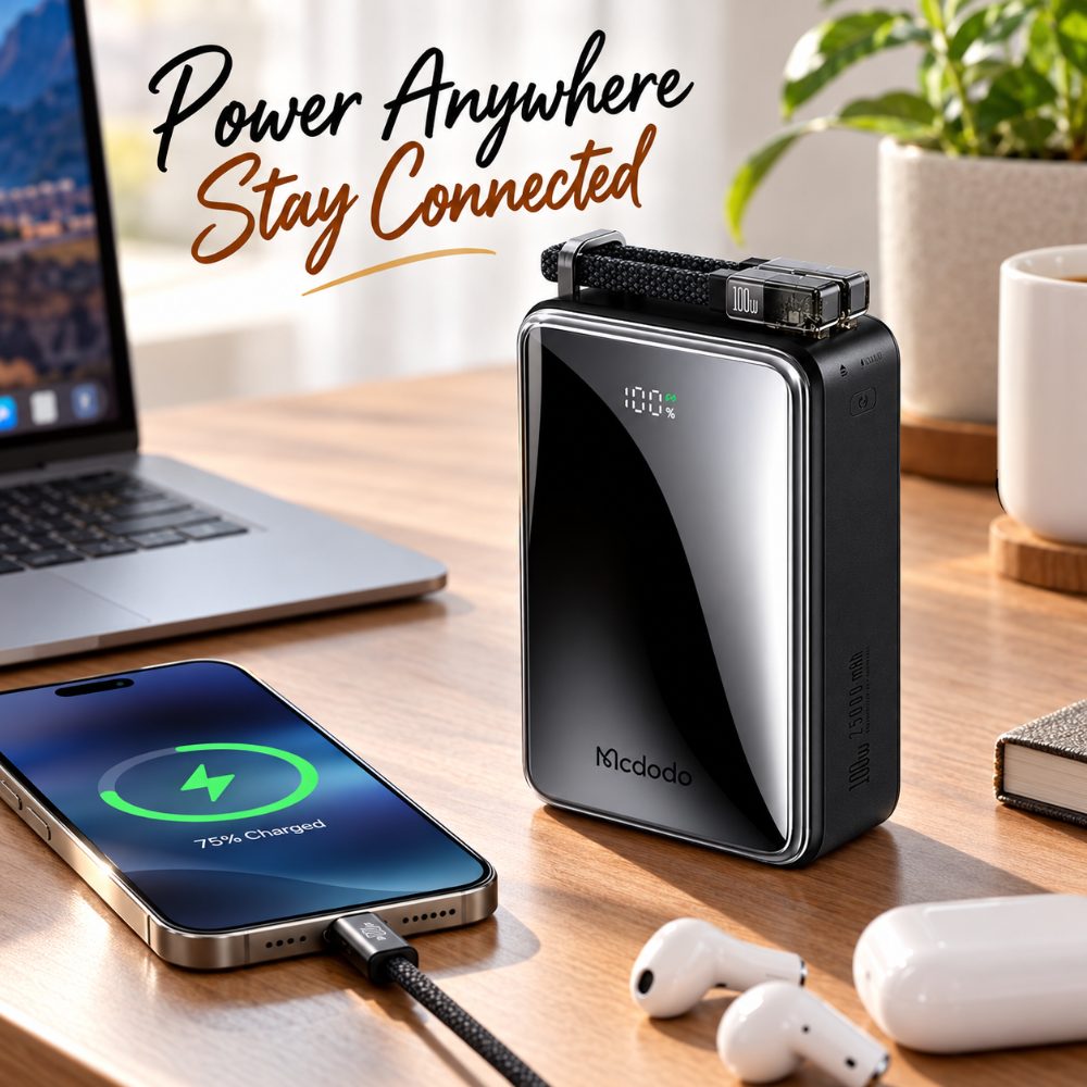Mcdodo 25000mAh 100W Fast Charging Power Bank with Digital Display, USB-C and USB-A Output, Portable Battery Charger — photo 4