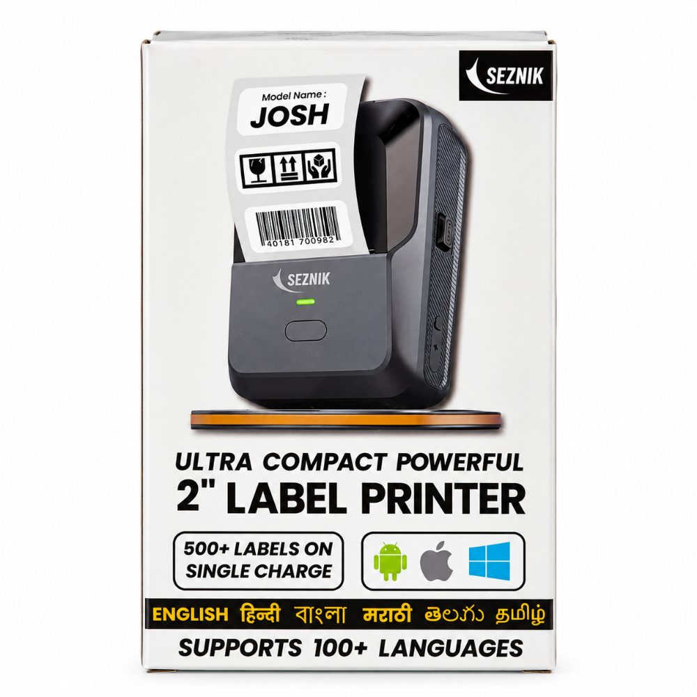 SEZNIK JOSH 2 Inch Bluetooth Label Printer, Portable Sticker Printing Machine for Shipping Labels, Barcode Labels, Business and E-Commerce Packaging — photo 1