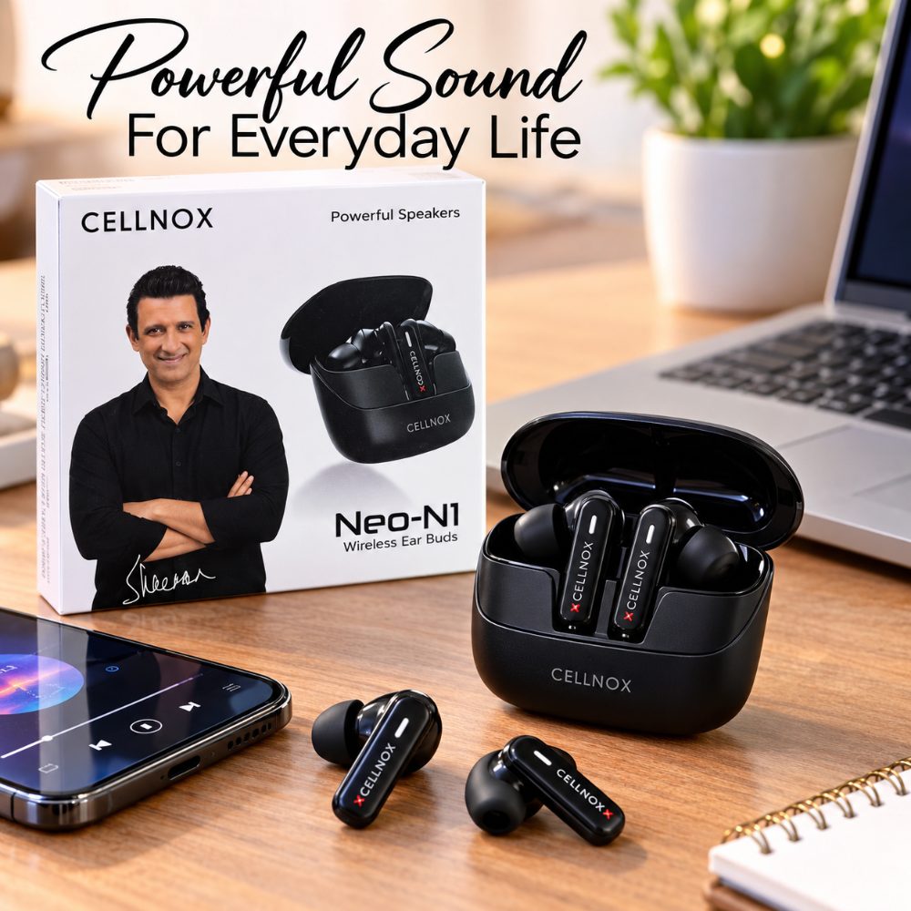 CELLNOX Neo-N1 Wireless Bluetooth Earbuds with Charging Case, Black — photo 3