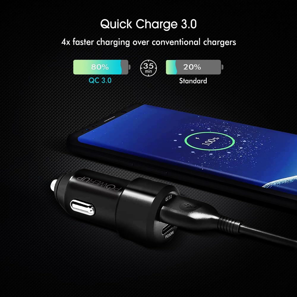 30W Fast Car Charger with Type C and USB Dual Port, PD Rapid Charging Adapter for Mobile Phones — photo 2