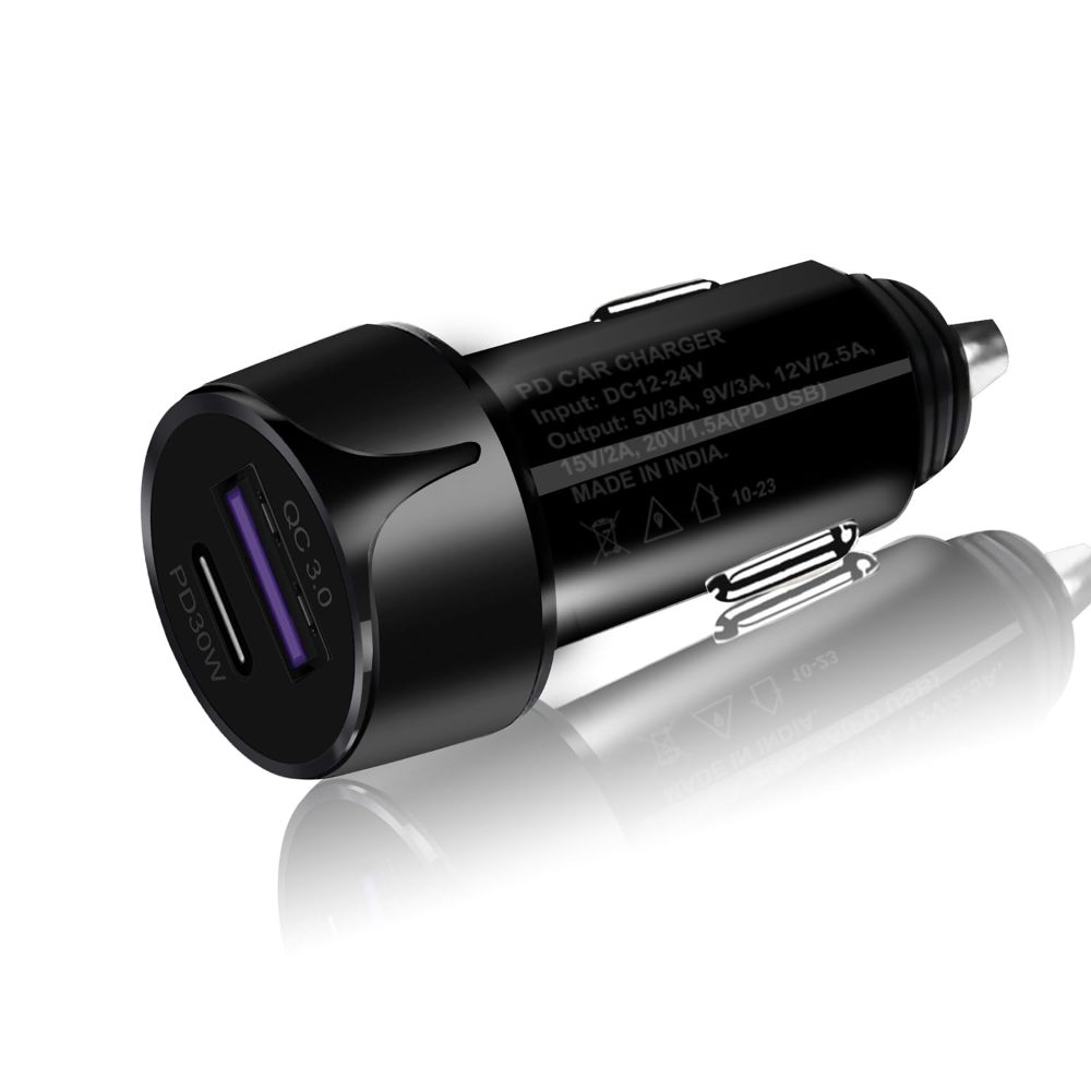 30W Fast Car Charger with Type C and USB Dual Port, PD Rapid Charging Adapter for Mobile Phones — photo 3