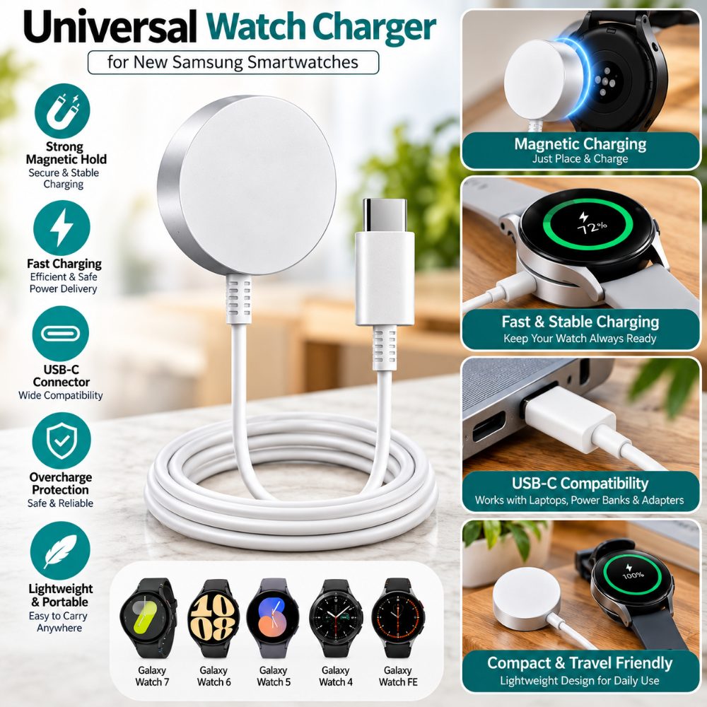 Universal Magnetic Smart Watch Charger with USB Type C Connector for Samsung Galaxy Watch — photo 3