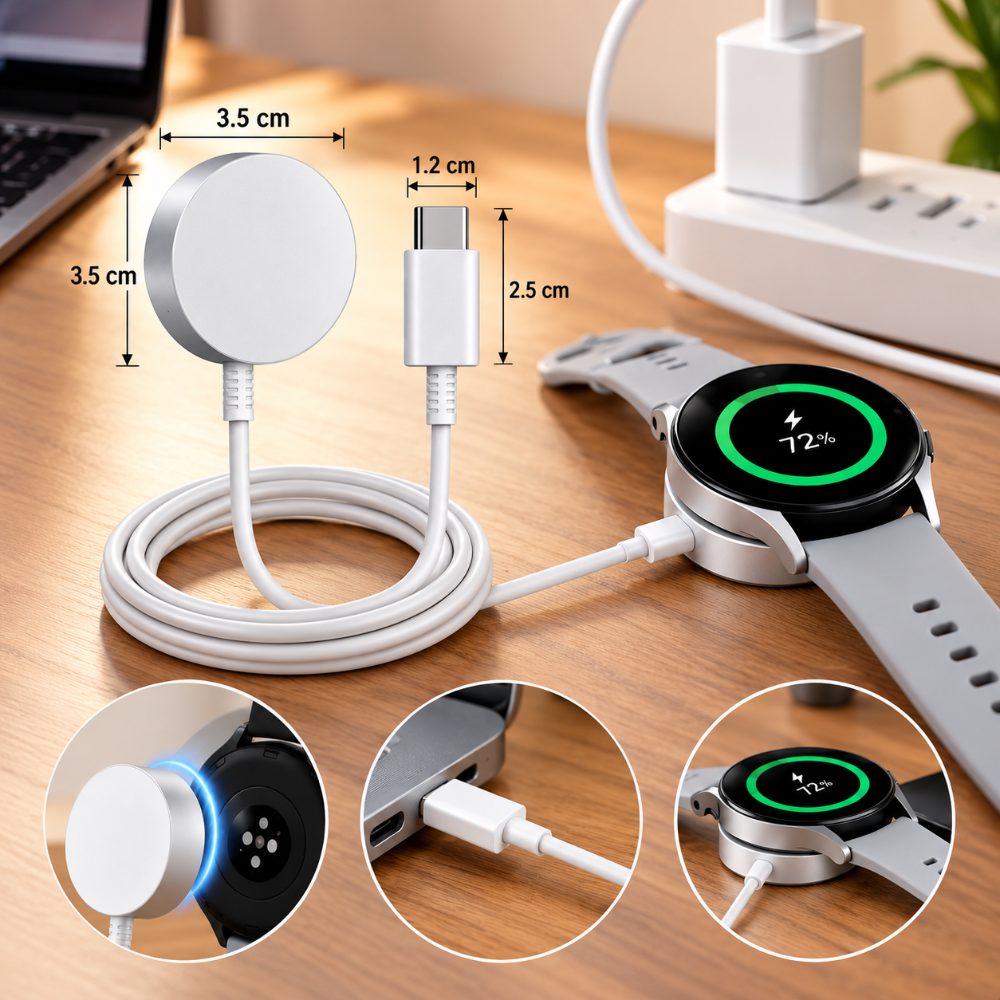 Universal Magnetic Smart Watch Charger with USB Type C Connector for Samsung Galaxy Watch — photo 4