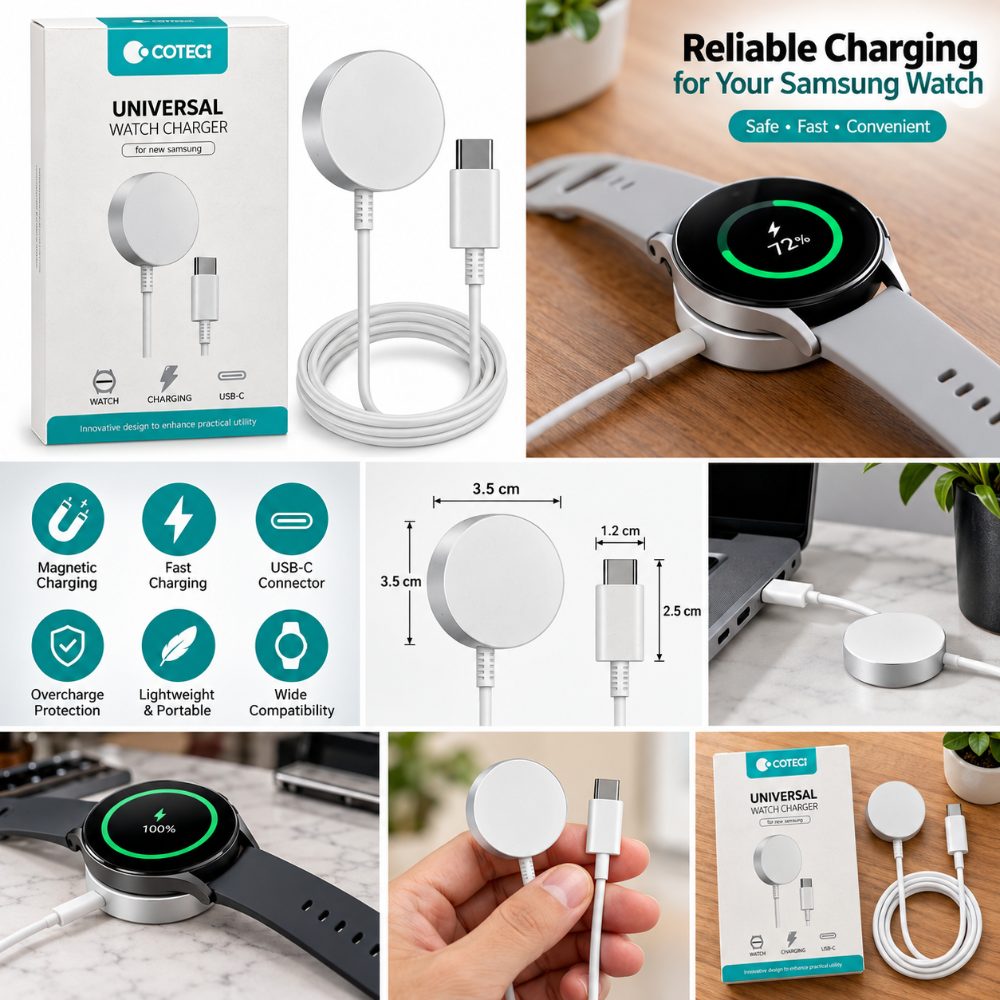 Universal Magnetic Smart Watch Charger with USB Type C Connector for Samsung Galaxy Watch — photo 2