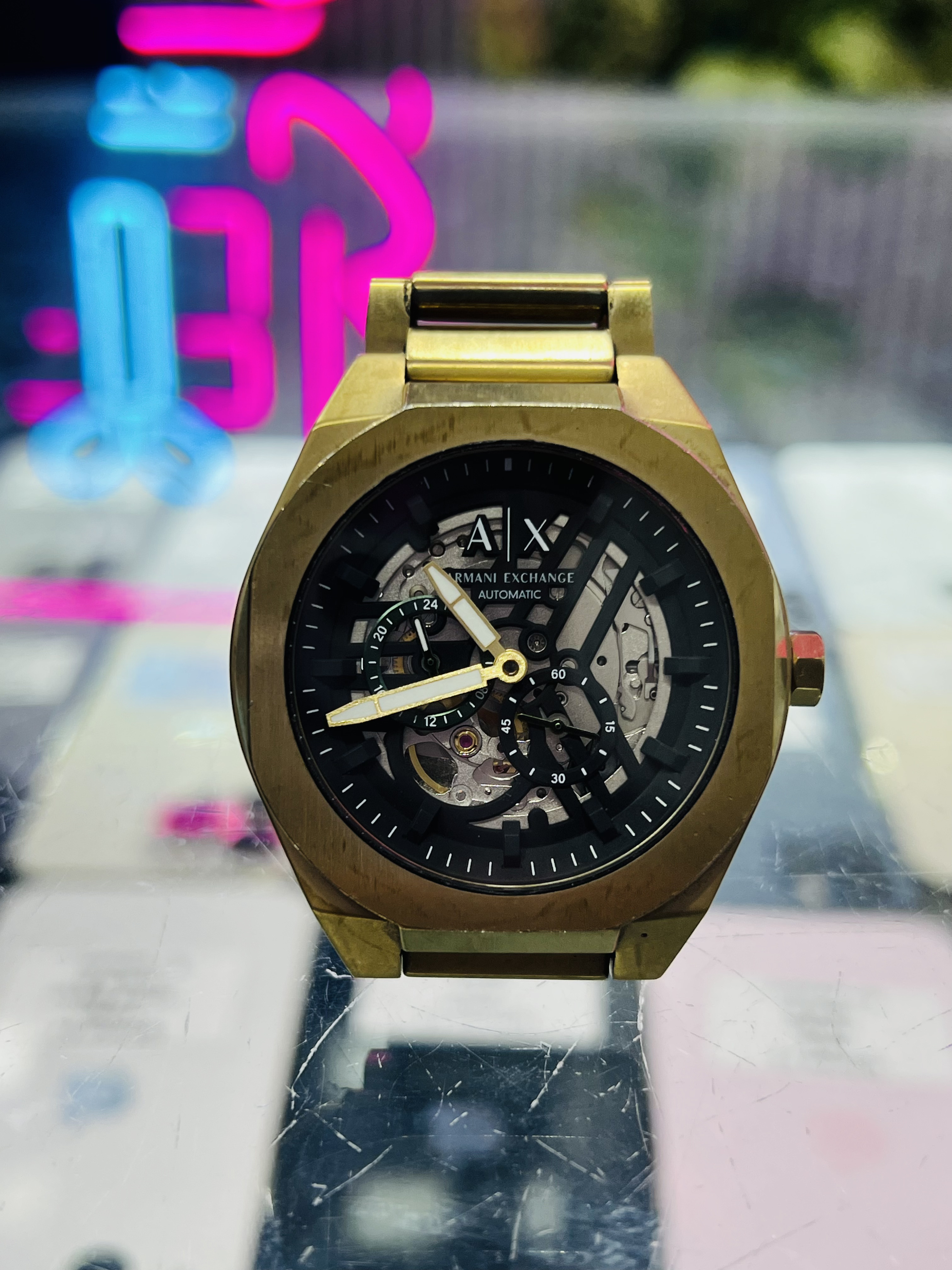Armani Exchange AX4194 Sync Automatic Watch — Gold-Tone (Preowned) — actual unit photo 4