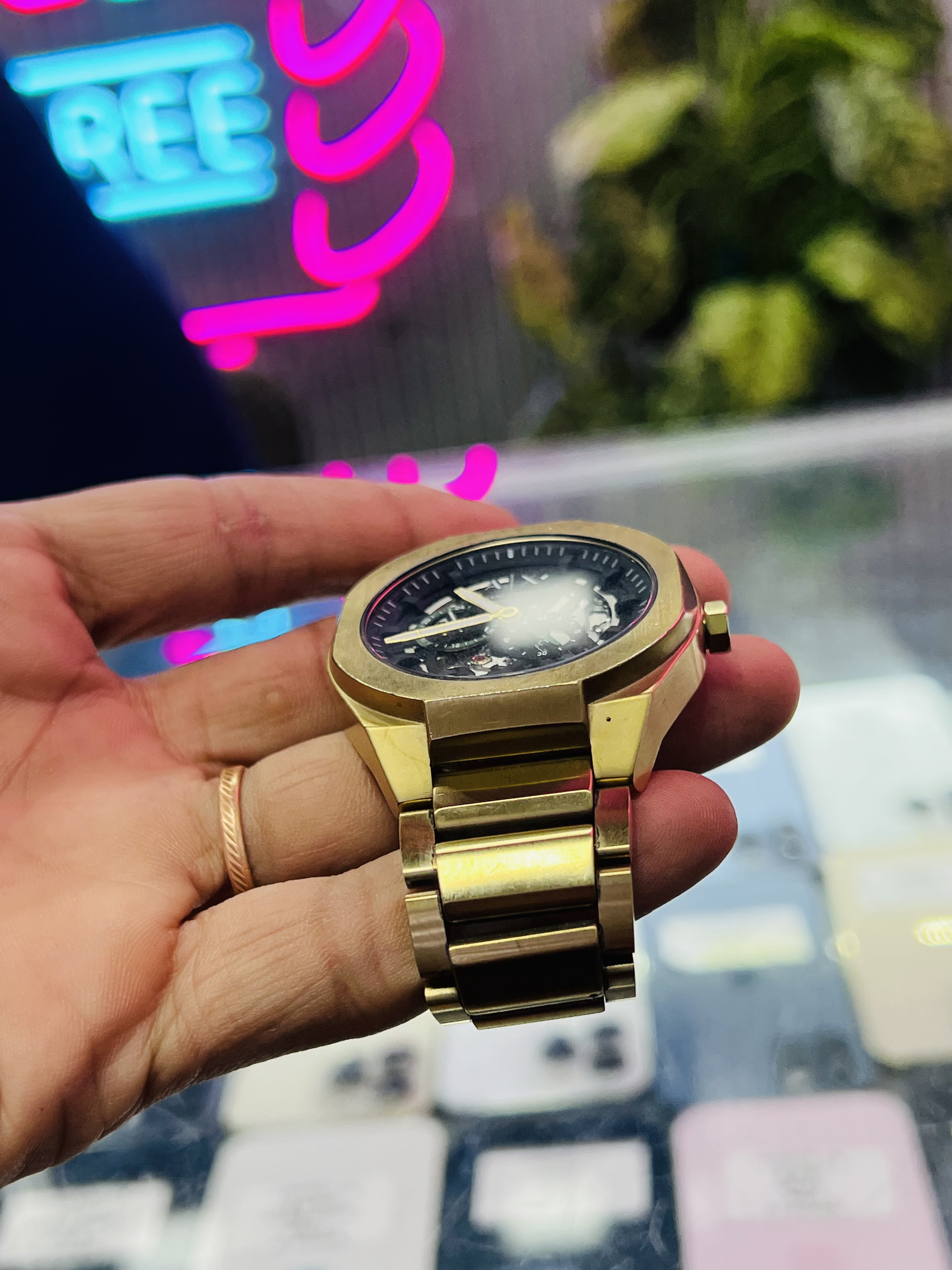 Armani Exchange AX4194 Sync Automatic Watch — Gold-Tone (Preowned) — actual unit photo 5